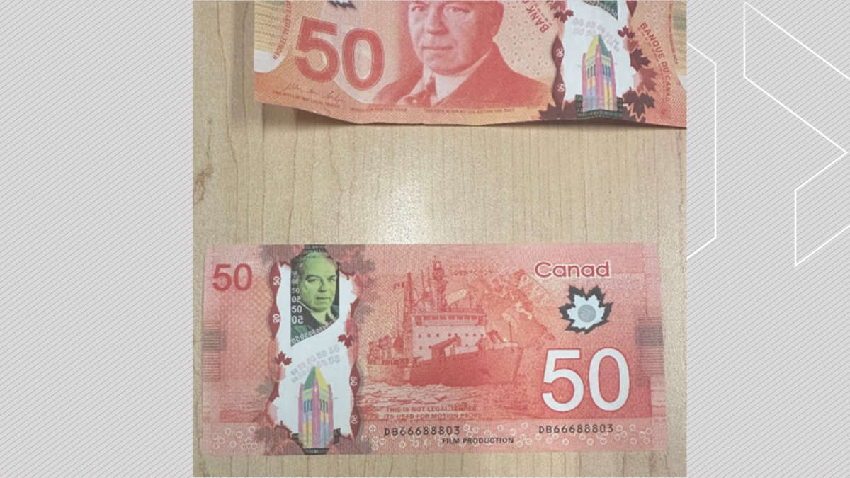 Peterborough police say a woman received prop $50 bill after selling a used item.