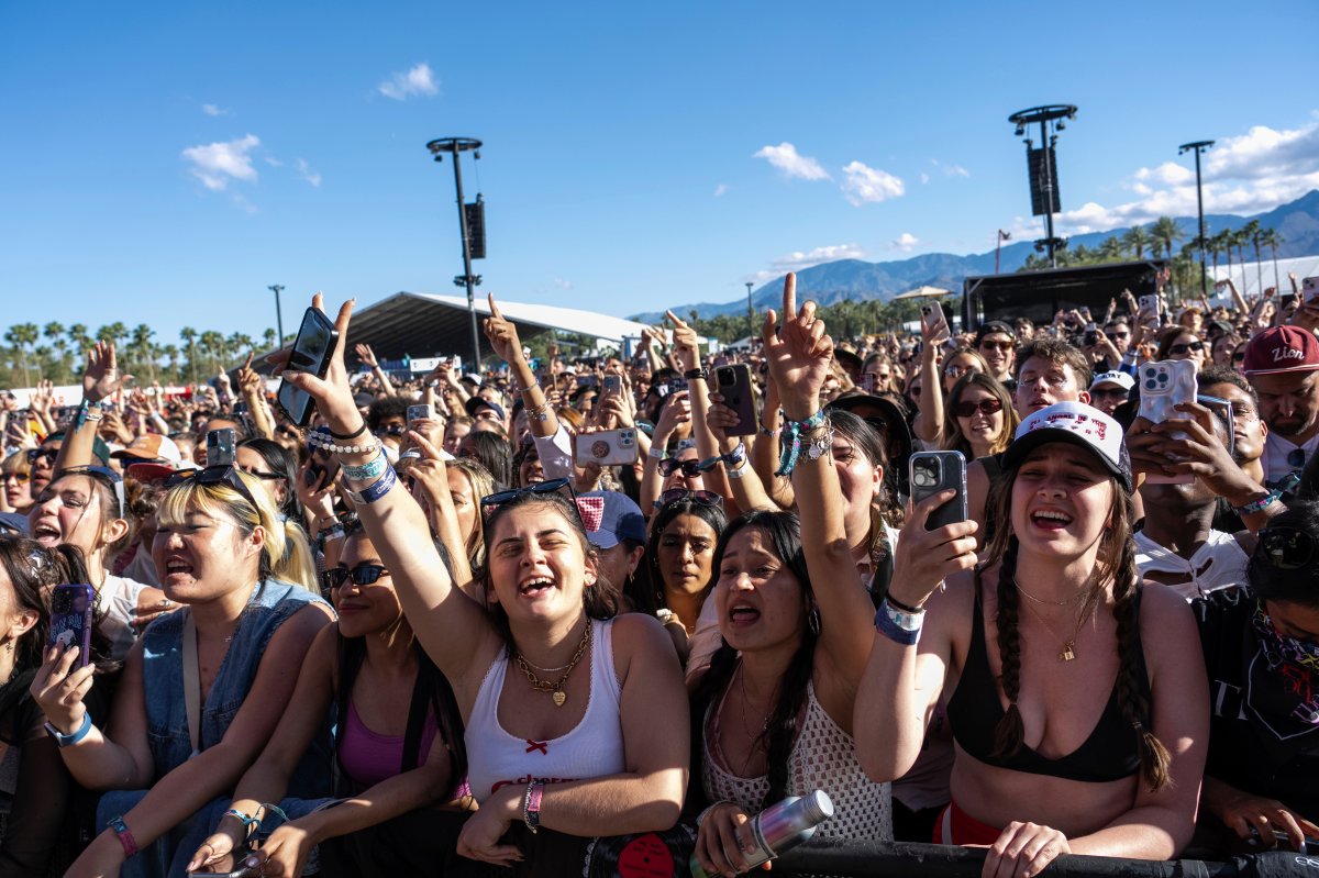Festivalgoers attend the first weekend of the Coachella Valley Music and Arts Festival at the Empire Polo Club on Sunday, April 14, 2024, in Indio, Calif. 