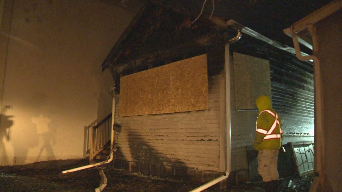 One person was removed from a house that was on fire and has been taken to the hospital.