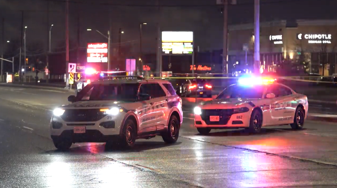 Police on scene following a fatal crash in Mississauga.