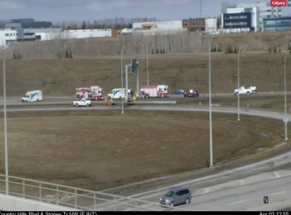 A crash in northwest Calgary on Wednesday afternoon has sent one person to hospital in critical condition.