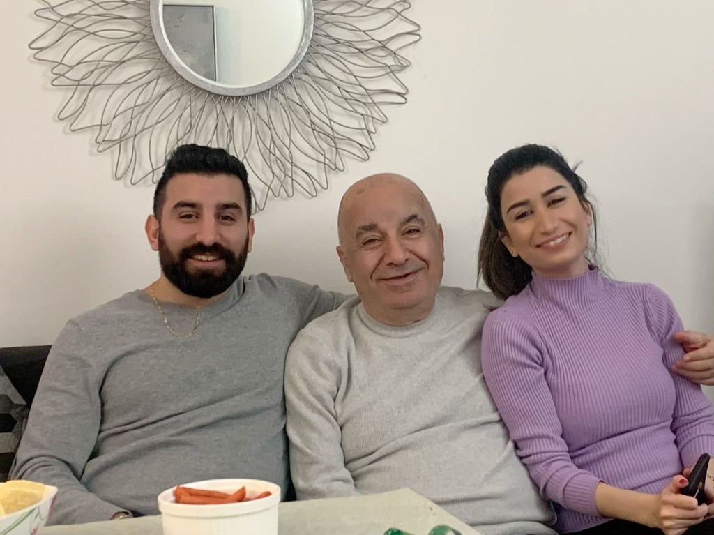 The Jarjour siblings with their father Faraj Allah Jarjour.