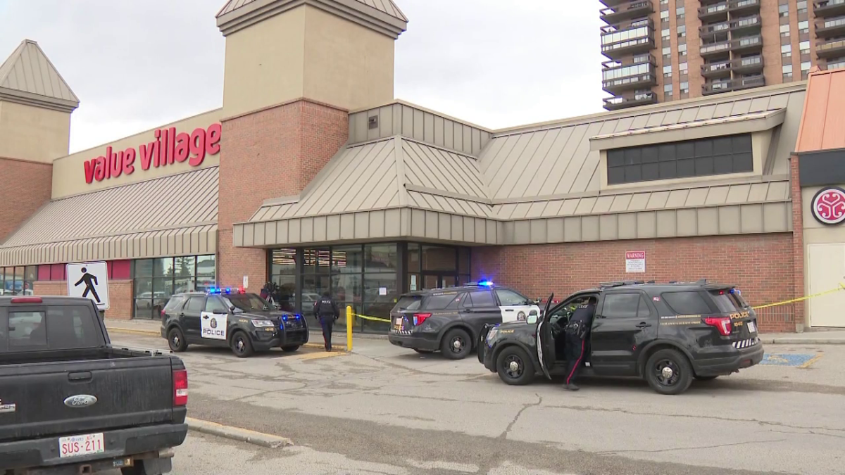 One person was sent to hospital after a stabbing incident at a Value Village in southwest Calgary Friday.