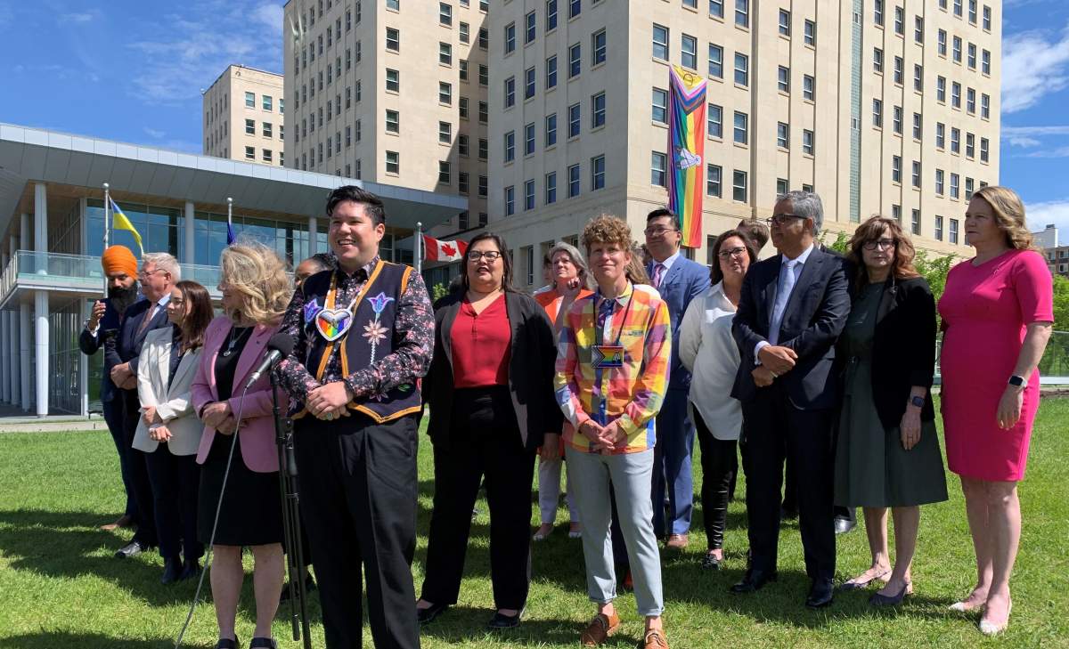 Alberta NDP Pride flag