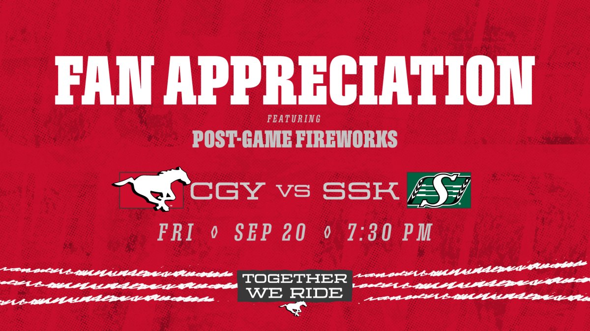 Calgary Stampeders vs Saskatchewan Roughriders – Fan Appreciation - image