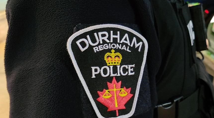A closeup of a Durham Regional Police patch.