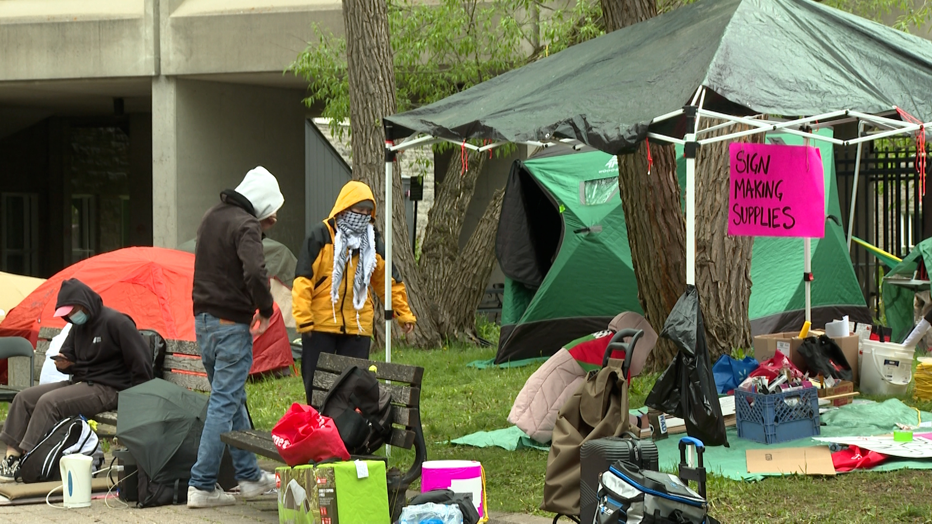 Protesters set up pro-Palestinian encampment at Queen’s University in Kingston