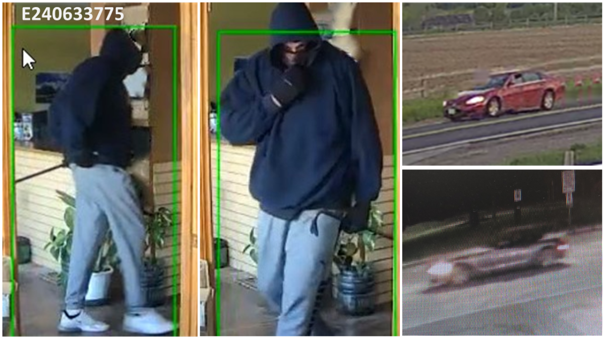 Northumberland OPP are investigating a string of breaks-ins at businesses in Bewdley, Ont. On May 24, they released surveillance images of a suspect and associated vehicles.