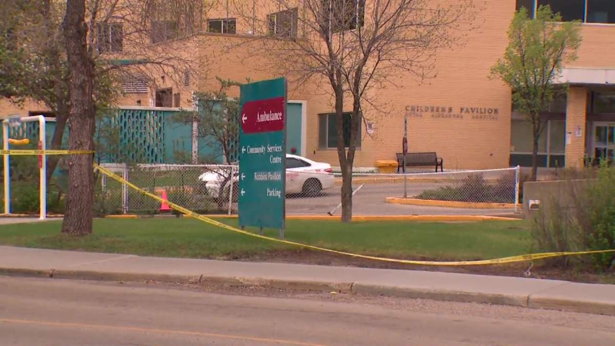 A man died after being found injured along Kingsway outside the Royal Alexandra Hospital in Edmonton, Alta. on Wednesday, May 15, 2024.