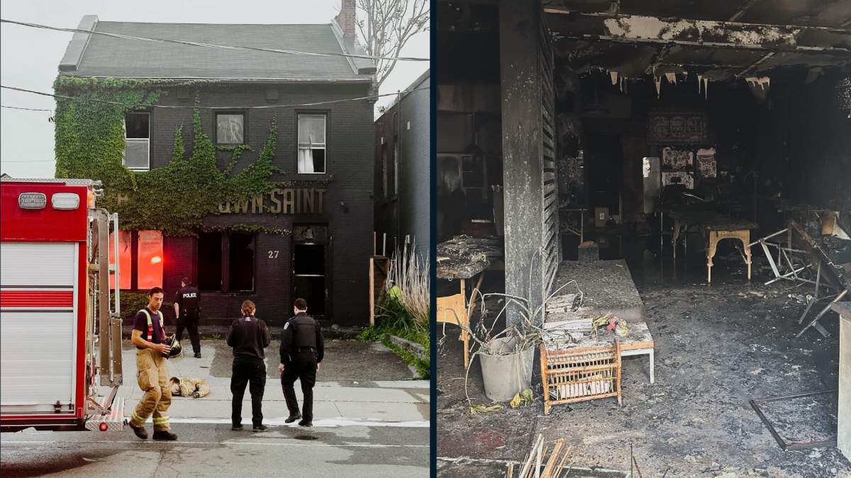 Photos following a mid-May blaze at the Downtown Saint tattoo ship in St. Catharines, Ont. Niagara police say they are working with Ontario's fire marshal on a probe into the cause.