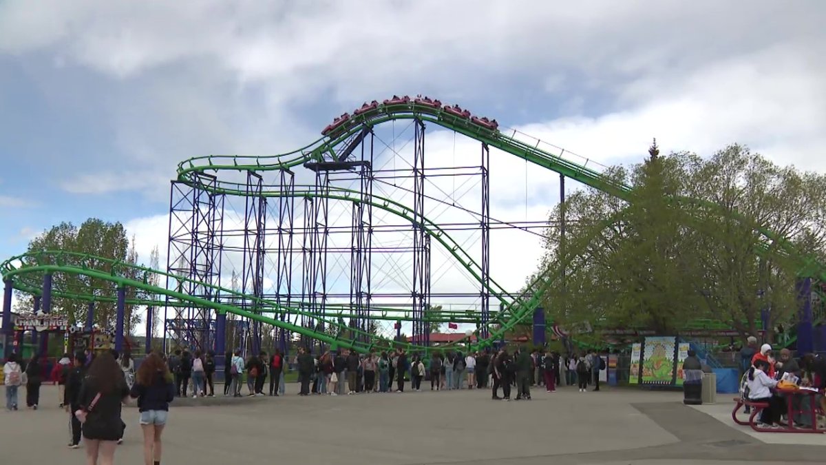 Hundreds of high school students ride a rollercoaster to learn about physics at Calaway Park, May 31 2024