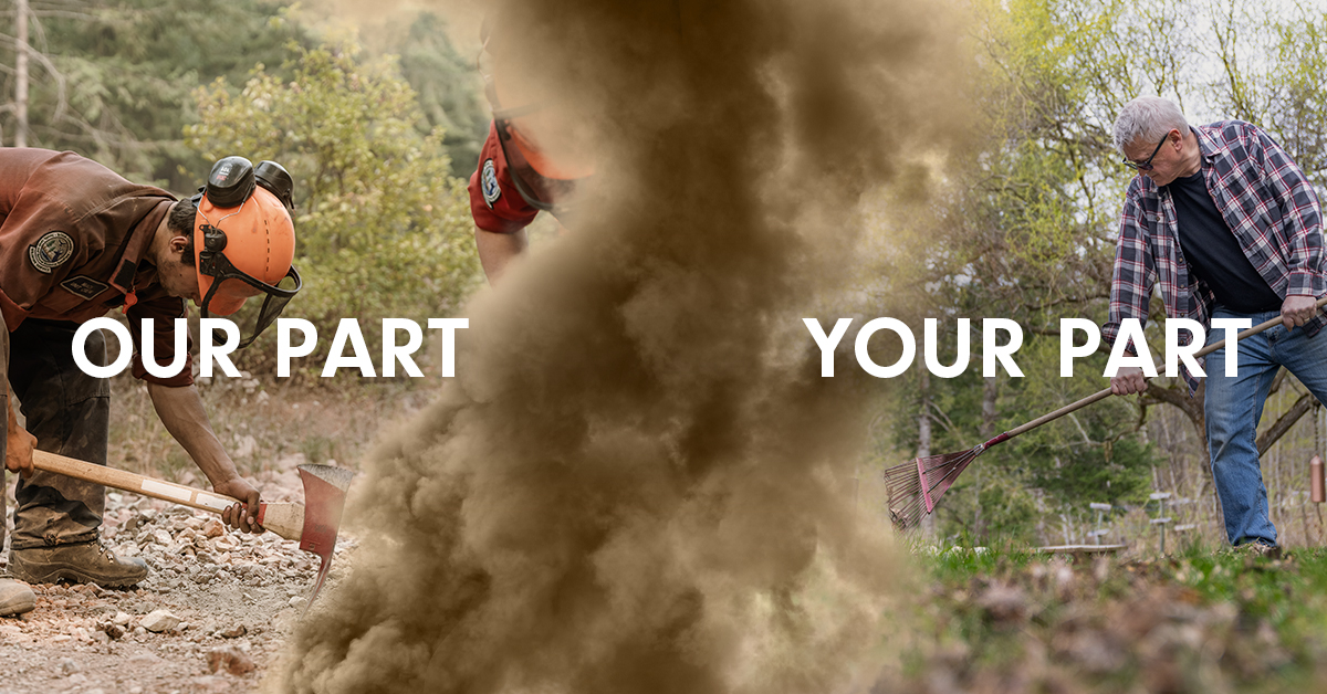 Our Part Your Part Clearing leaves landscape