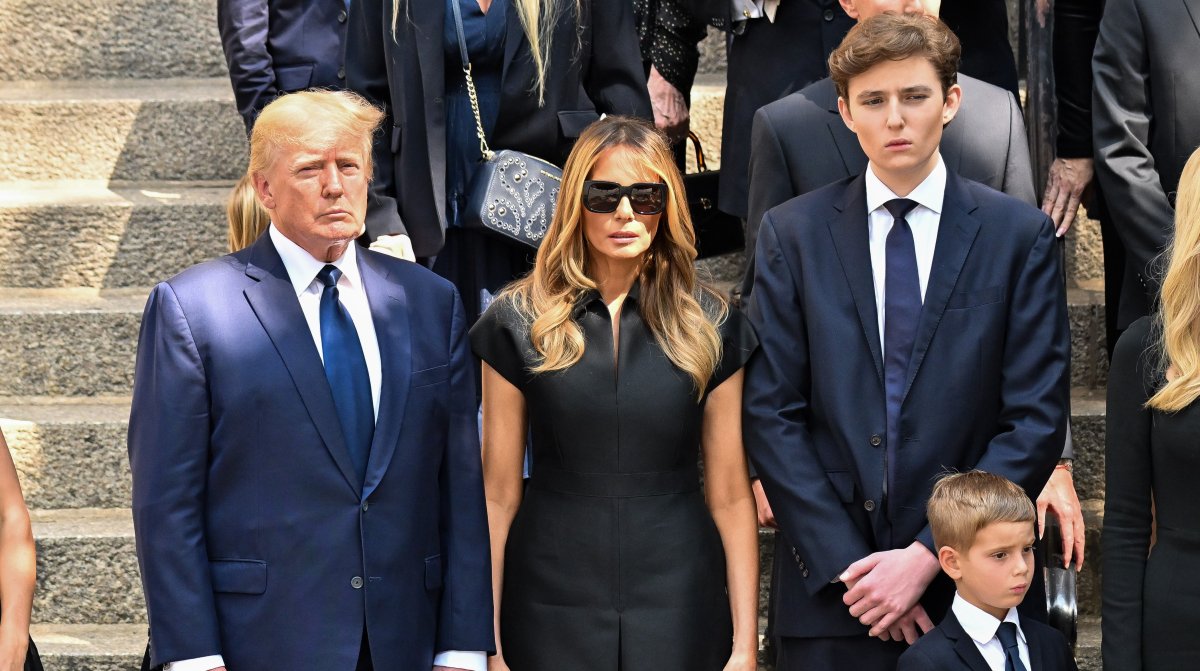 Donald, Melania and Barron Trump in formal wear.
