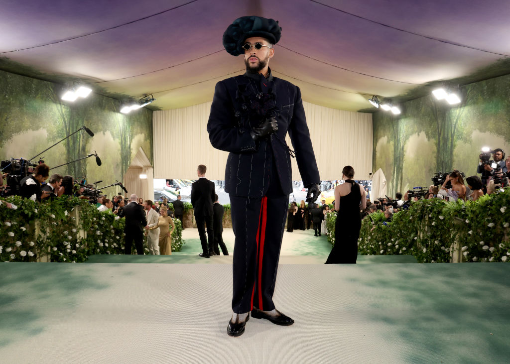 Bad Bunny attends The 2024 Met Gala Celebrating "Sleeping Beauties: Reawakening Fashion" at The Metropolitan Museum of Art on May 06, 2024 in New York City.