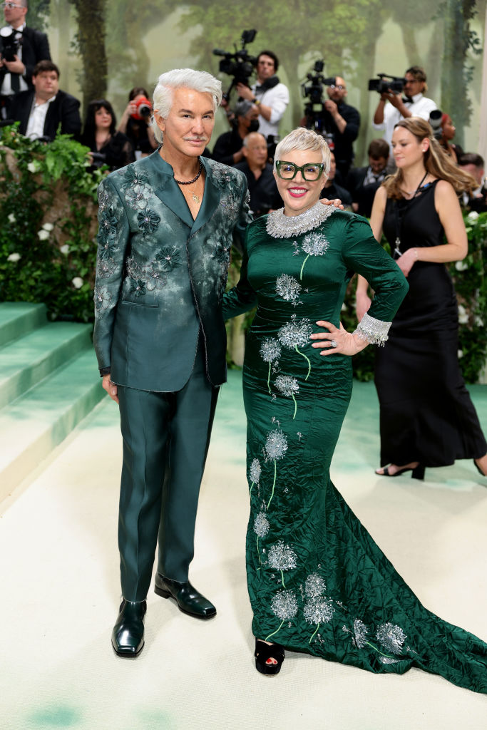 Baz Luhrmann and Catherine Martin attend The 2024 Met Gala Celebrating "Sleeping Beauties: Reawakening Fashion" at The Metropolitan Museum of Art on May 06, 2024 in New York City.
