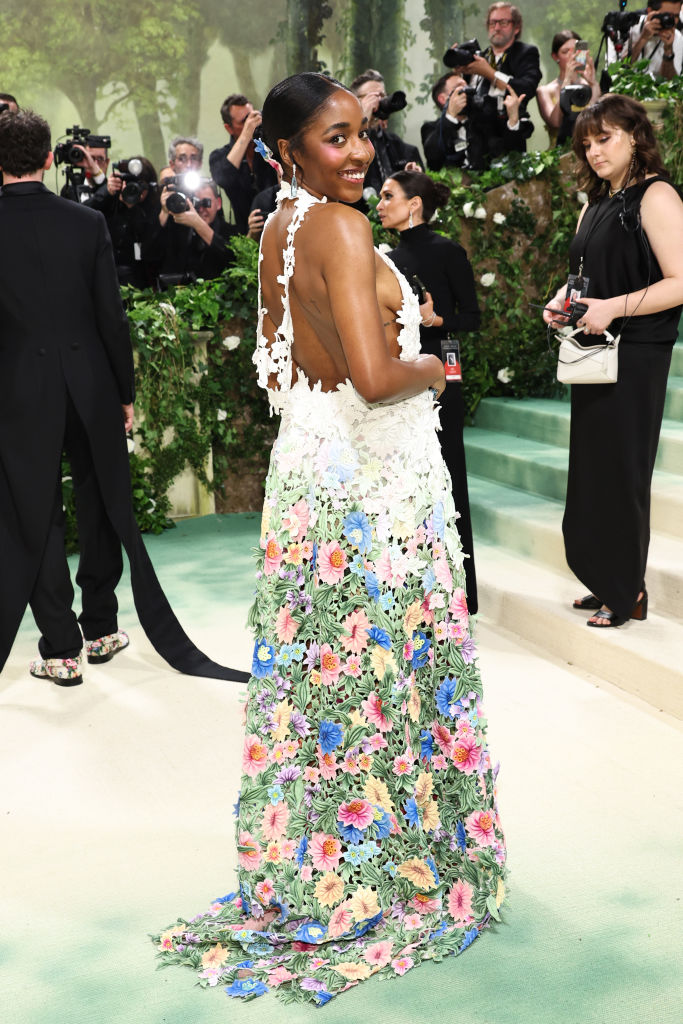 Ayo Edebiri attends The 2024 Met Gala Celebrating "Sleeping Beauties: Reawakening Fashion" at The Metropolitan Museum of Art on May 06, 2024 in New York City.
