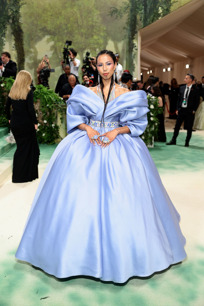 Quannah Chasinghorse attends The 2024 Met Gala Celebrating "Sleeping Beauties: Reawakening Fashion" at The Metropolitan Museum of Art on May 06, 2024 in New York City.