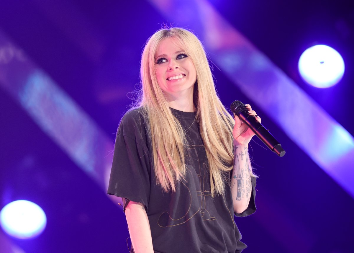 Avril Lavigne on stage.