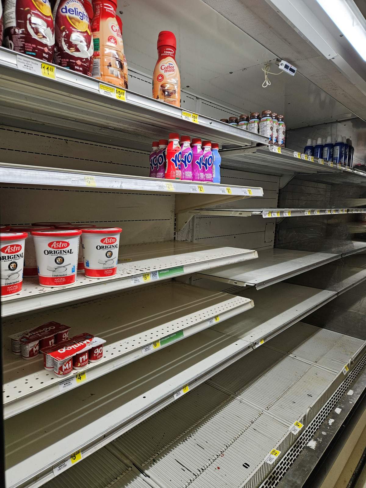 Store shelves are becoming bare as road conditions worsen.