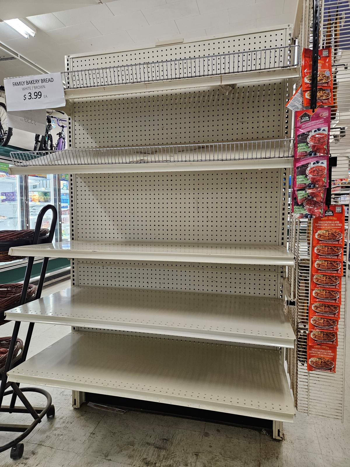 The community will begin flying in groceries.