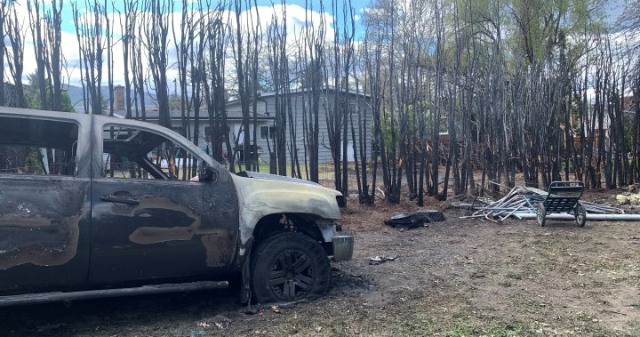 Голям пожар на жив плет в Келоуна Британска Колумбия във