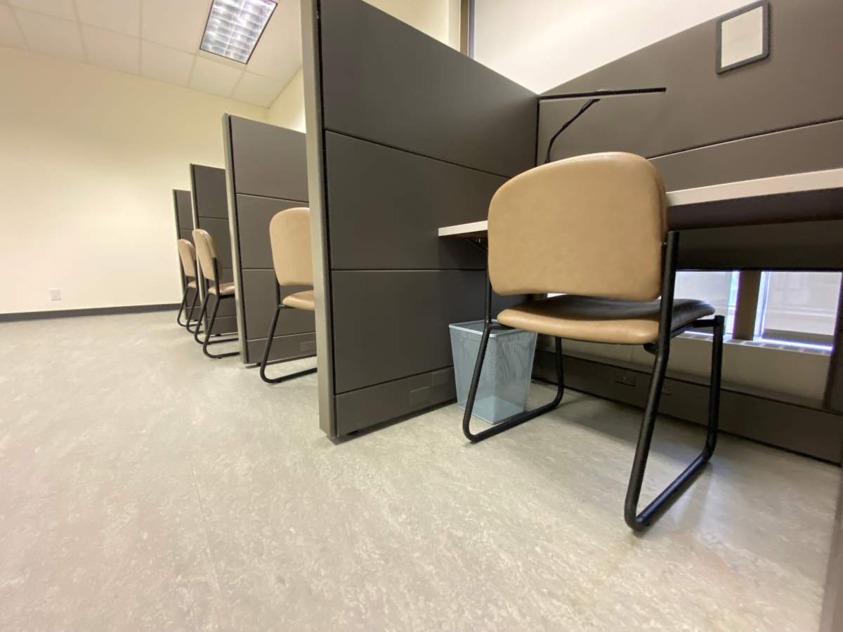 The inside of Peel Region’s safe consumption site.