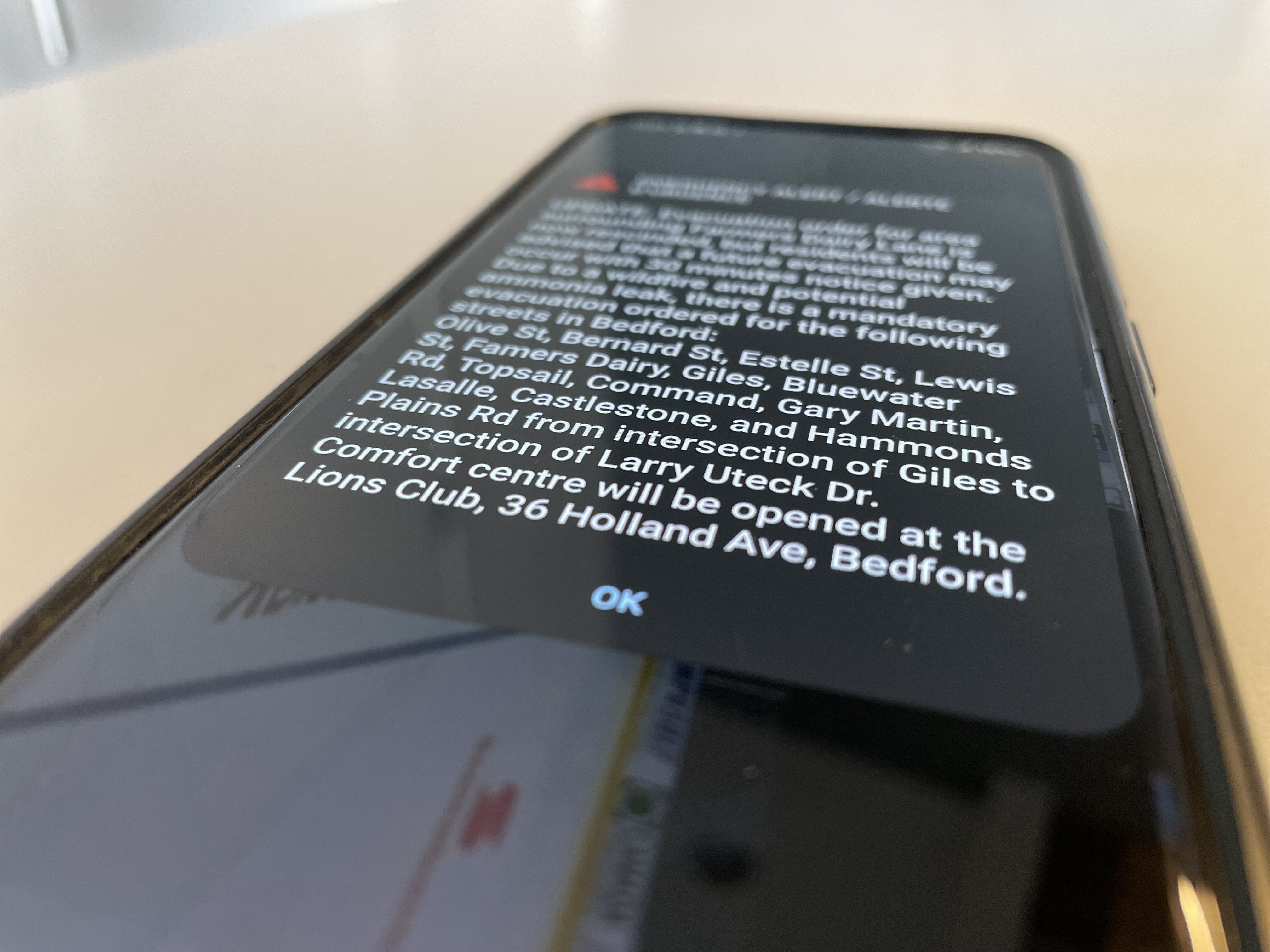 Службата за управление на извънредни ситуации на Нова Скотия каза