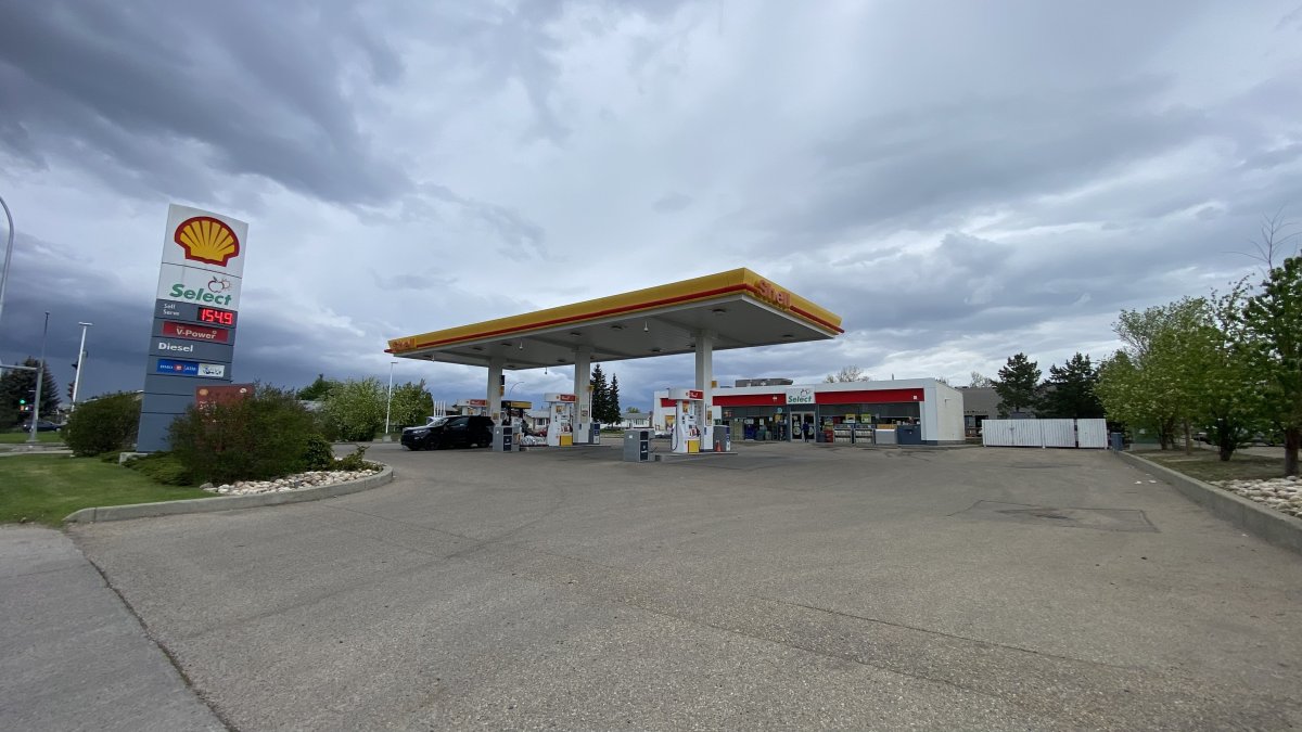 A Shell gas station is pictured at 93rd Street and 144th Avenue in north Edmonton, Alta., on Sunday, May 26, 2024.