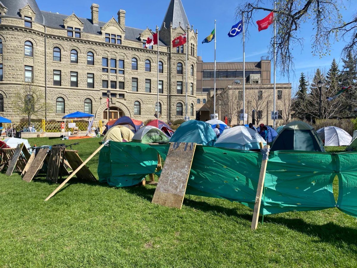 A demonstration began at the University of Winnipeg Friday, days after a similar encampment at the University of Manitoba decided to continue beyond its original timeline.
