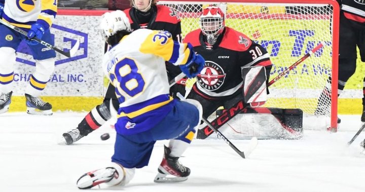 Унгер играе за Moose Jaw Warriors, като води с 2-1 в серията над Saskatoon Blades