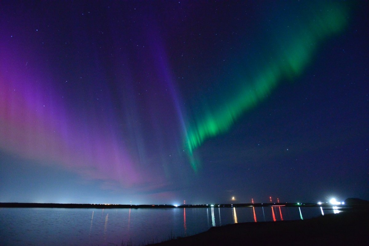 The northern lights captured outside Saskatoon, Sask.., Friday, May 10, 2024.