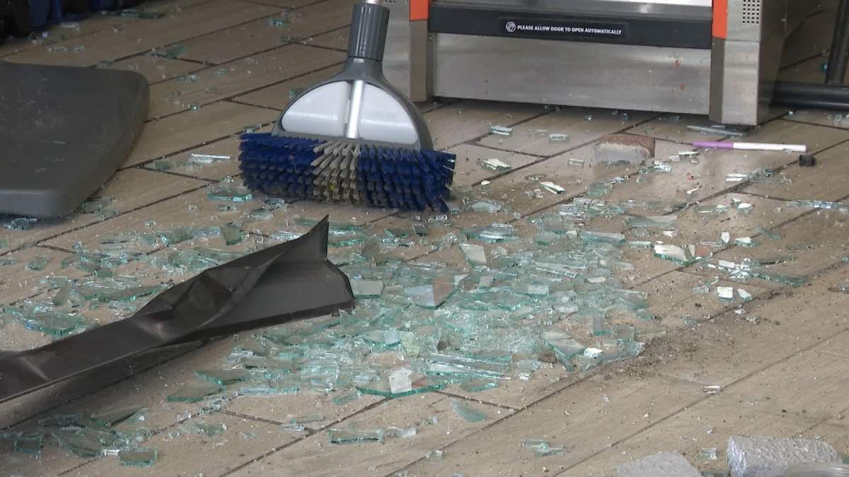 No injuries were reported when a vehicle crashed into Little Caesars Pizza at 18 Panatella Blvd. Northwest in Calgary Thursday, May 16, 2024.