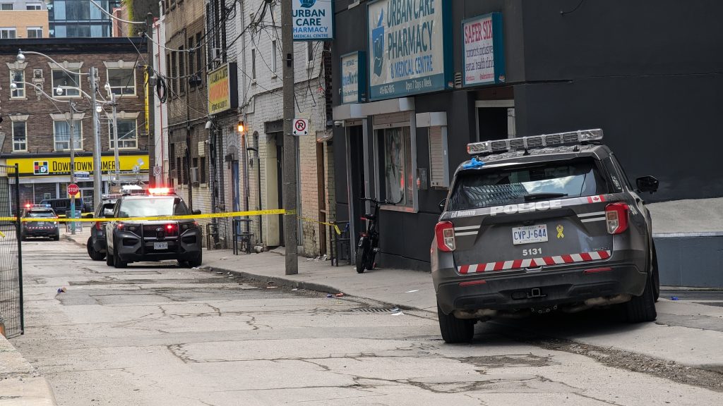 Toronto police responded to reports of a seriously injured man near Shuter Street and Dalhousie Street Sunday morning.