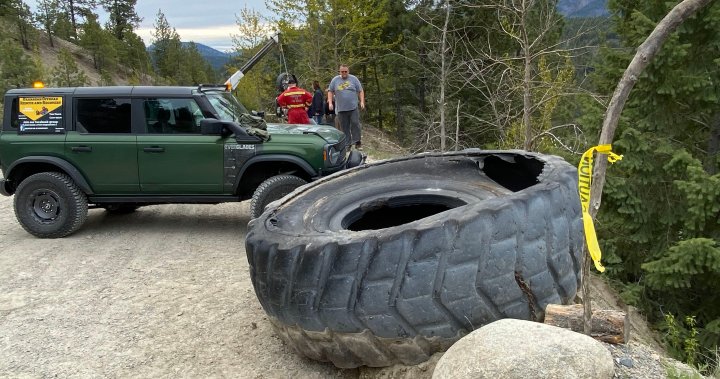 Motorcycle, massive tire among garbage pulled from Peachland ravine during cleanup