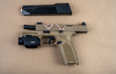 A handgun seized by Peel Police during the arrest of Amandeep Singh in Vaughan, Ont. on Nov. 3, 2023.