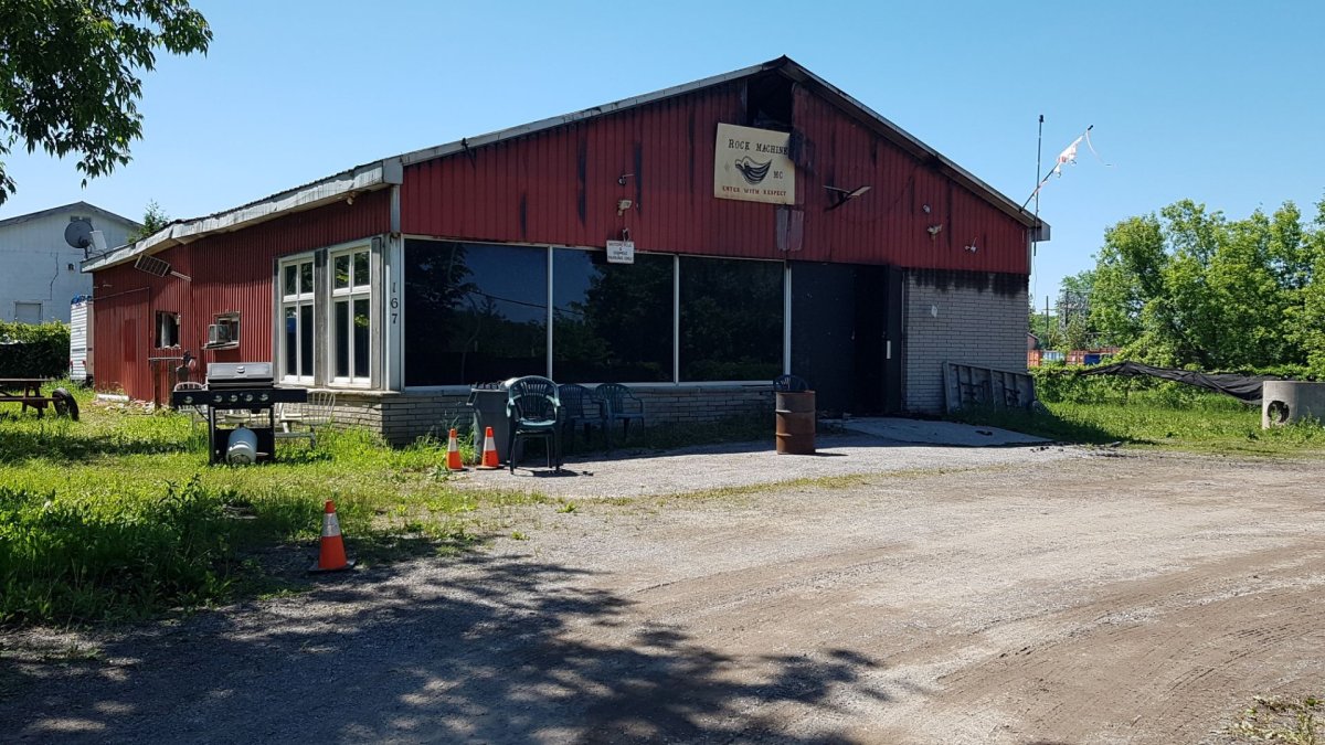 Northumberland OPP and the Ontario Fire Marshal are investigation a fire at a biker gang's clubhouse in Hastings, Ont., on May 30, 2024.