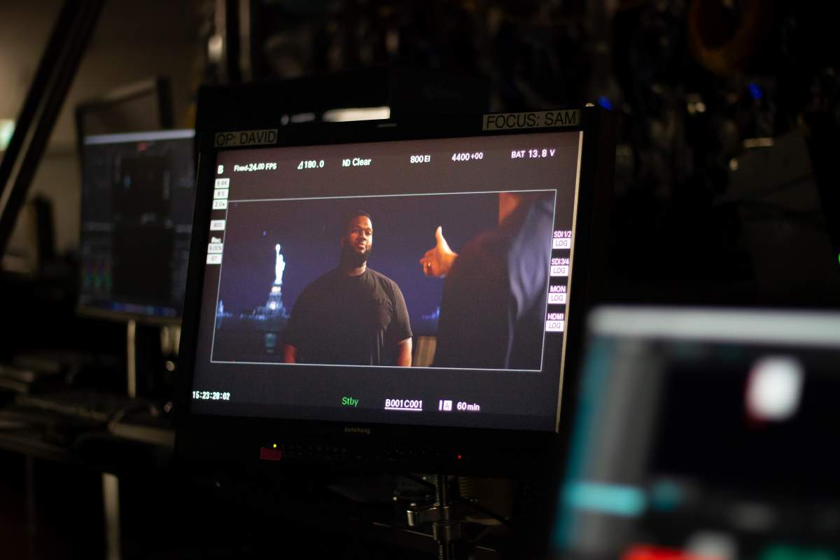 One an image is captured in camera, it is shown on monitors to mimic how the final cut of the film might look with the LED Wall.