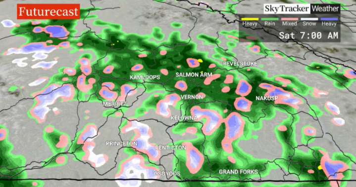 В прогнозата на Оканаган за четвъртък има вероятност от валежи