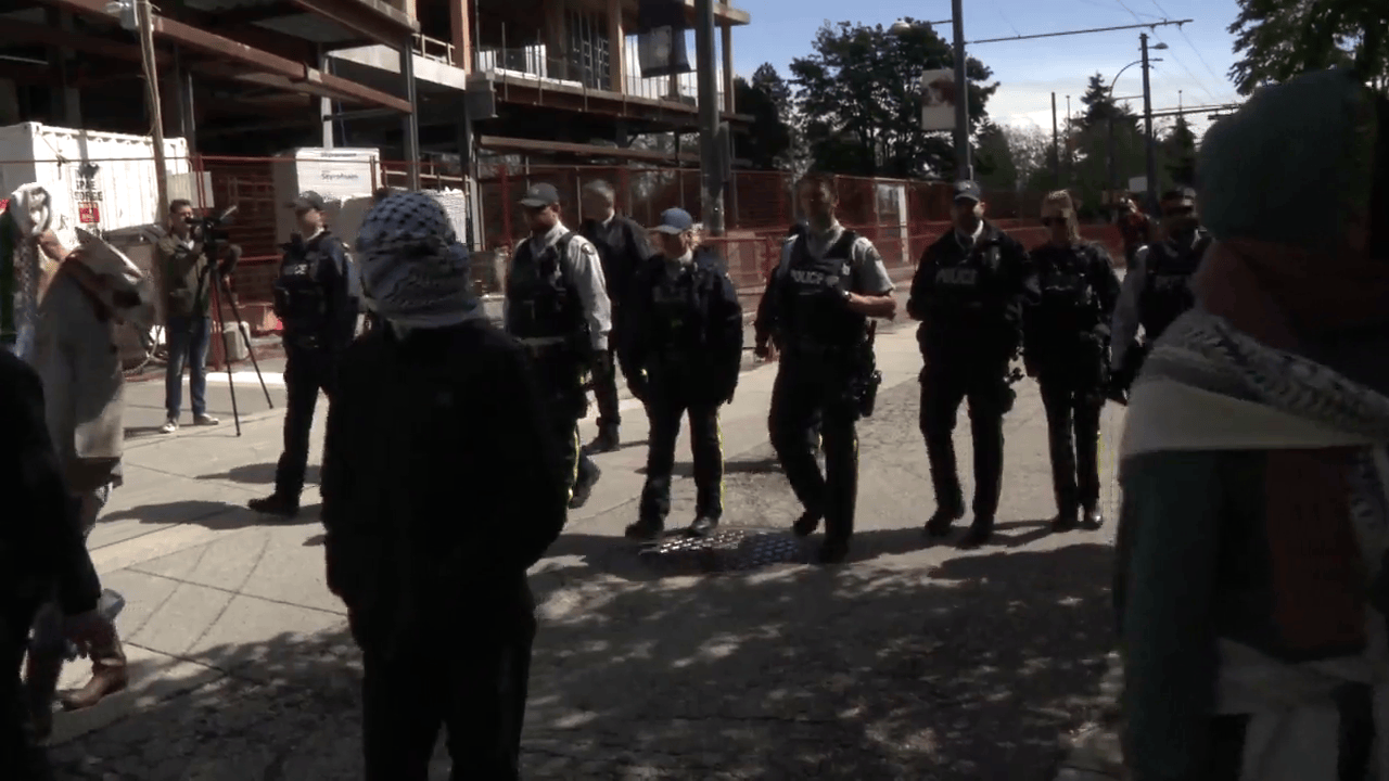 Woman arrested as pro-Palestinian protesters shut down UBC intersection - BC - Vimarsana News