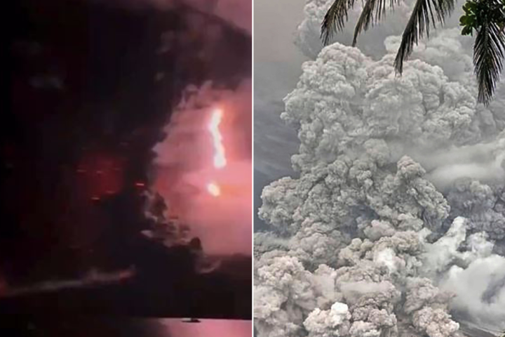 Volcano eruption spurs lightning, spectacular Mordor-like sky in Indonesia