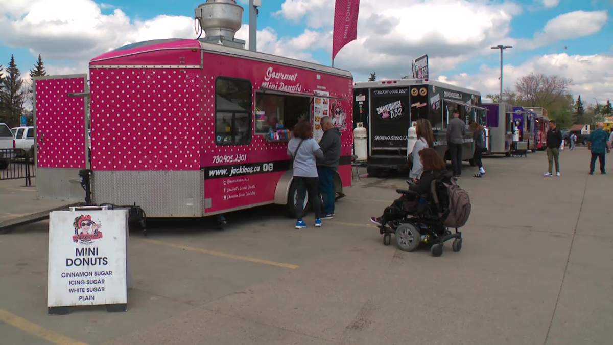 Food trucks at the Volleyball Canada Youth National Championships at the Edmonton EXPO Centre on Friday, May 24, 2024.