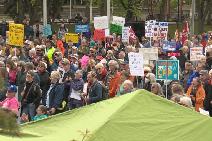 Hundreds participate in anti-UCP protests across Alberta Saturday