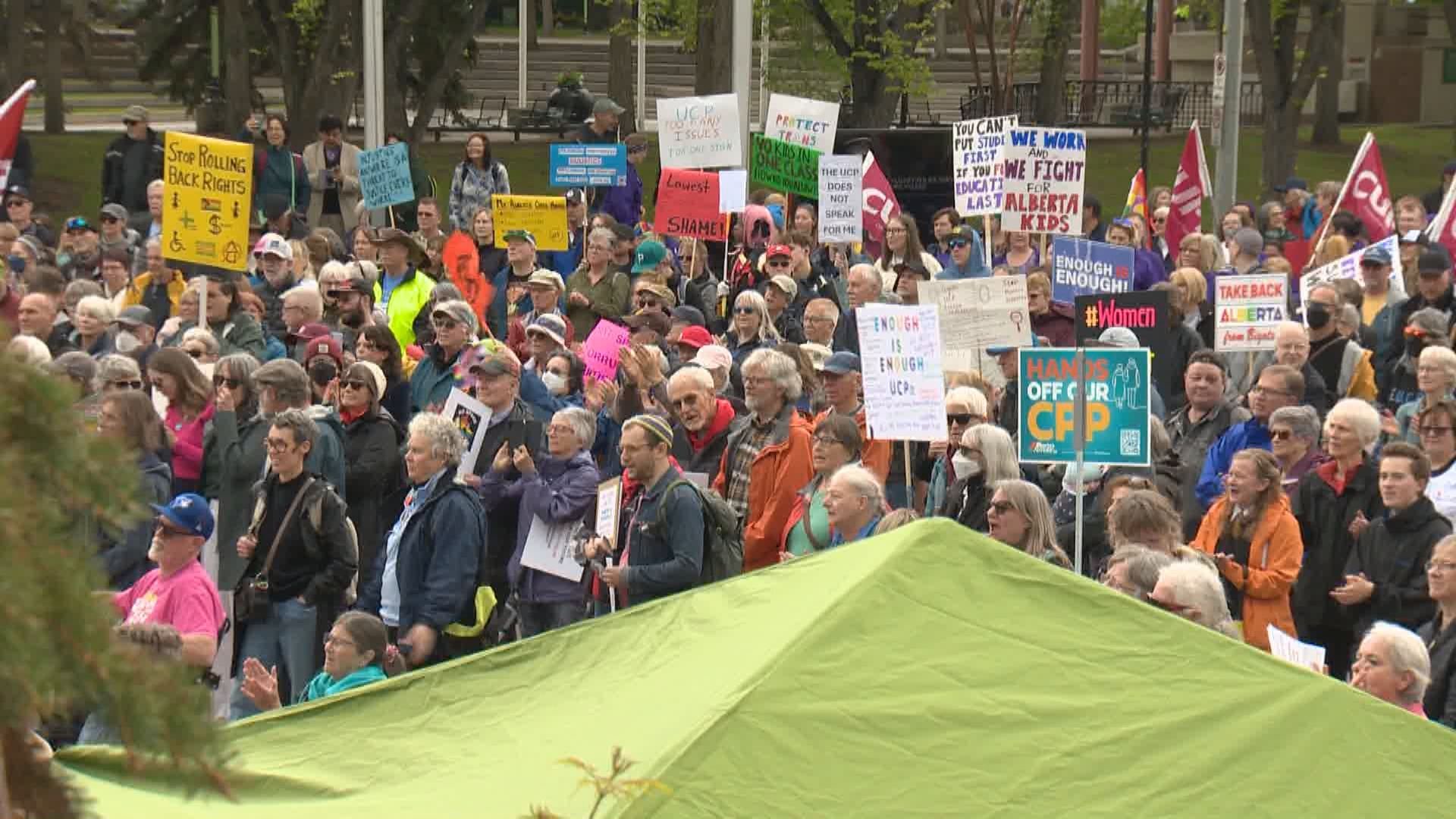 Hundreds participate in anti-UCP protests across Alberta Saturday - Vimarsana News