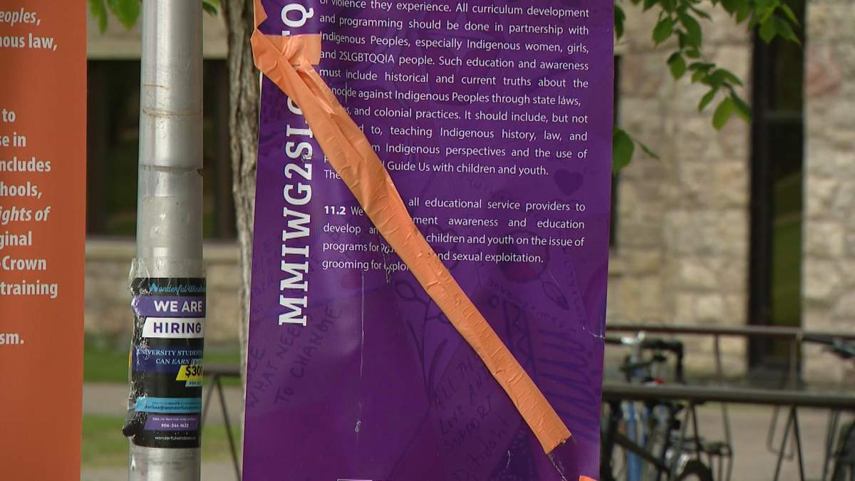 Banners at the University of Saskatchewan have been vandalized.