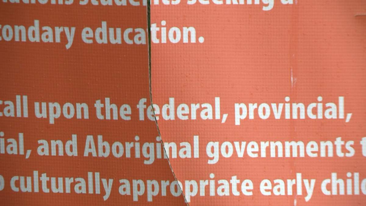 Banners at the University of Saskatchewan have been vandalized.