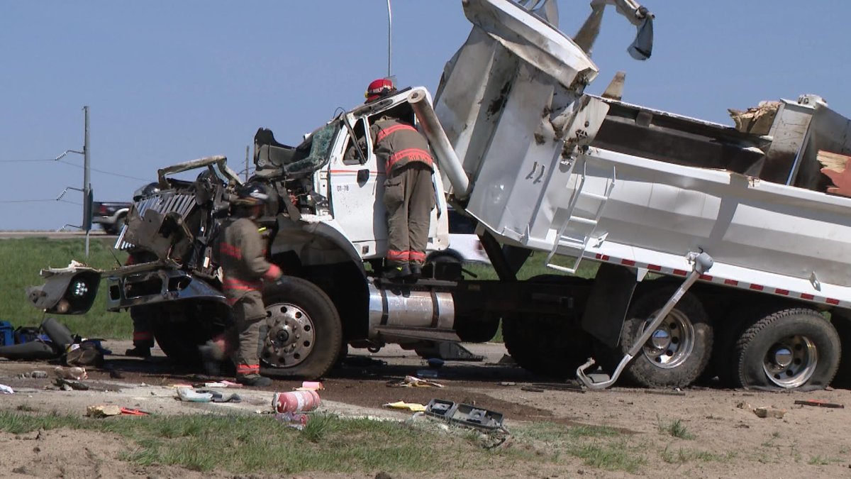 A large truck was involved in a collision in Saskatoon Friday afternoon on Circle Drive North near the Attridge overpass. 