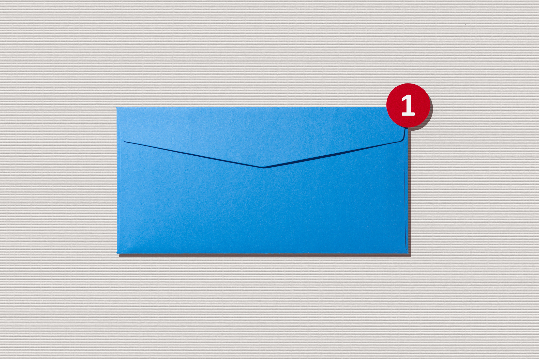 Blue Envelope With Notification Red Dot