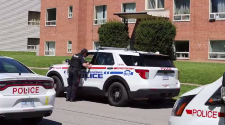 Police at the scene of the incident in Oshawa.