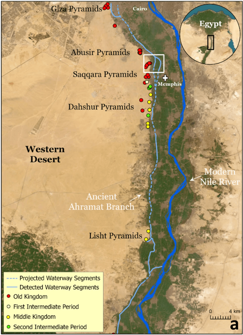 A map showing the Ahramat branch of the Nile.