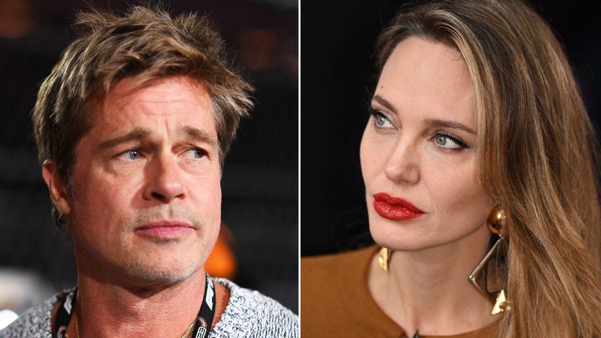 A split image. On the left is Brad Pitt. On the right is Angelina Jolie.